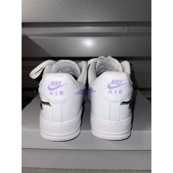 Drip Custom Painted Nike Air Force 1’s - Size 9 - Lilac Blossoms main image 10